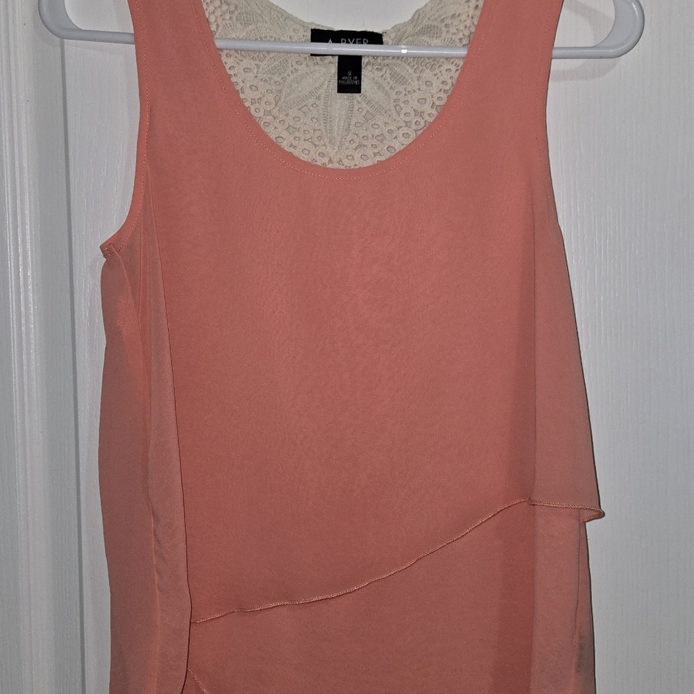Layered Peach Sleeveless Top